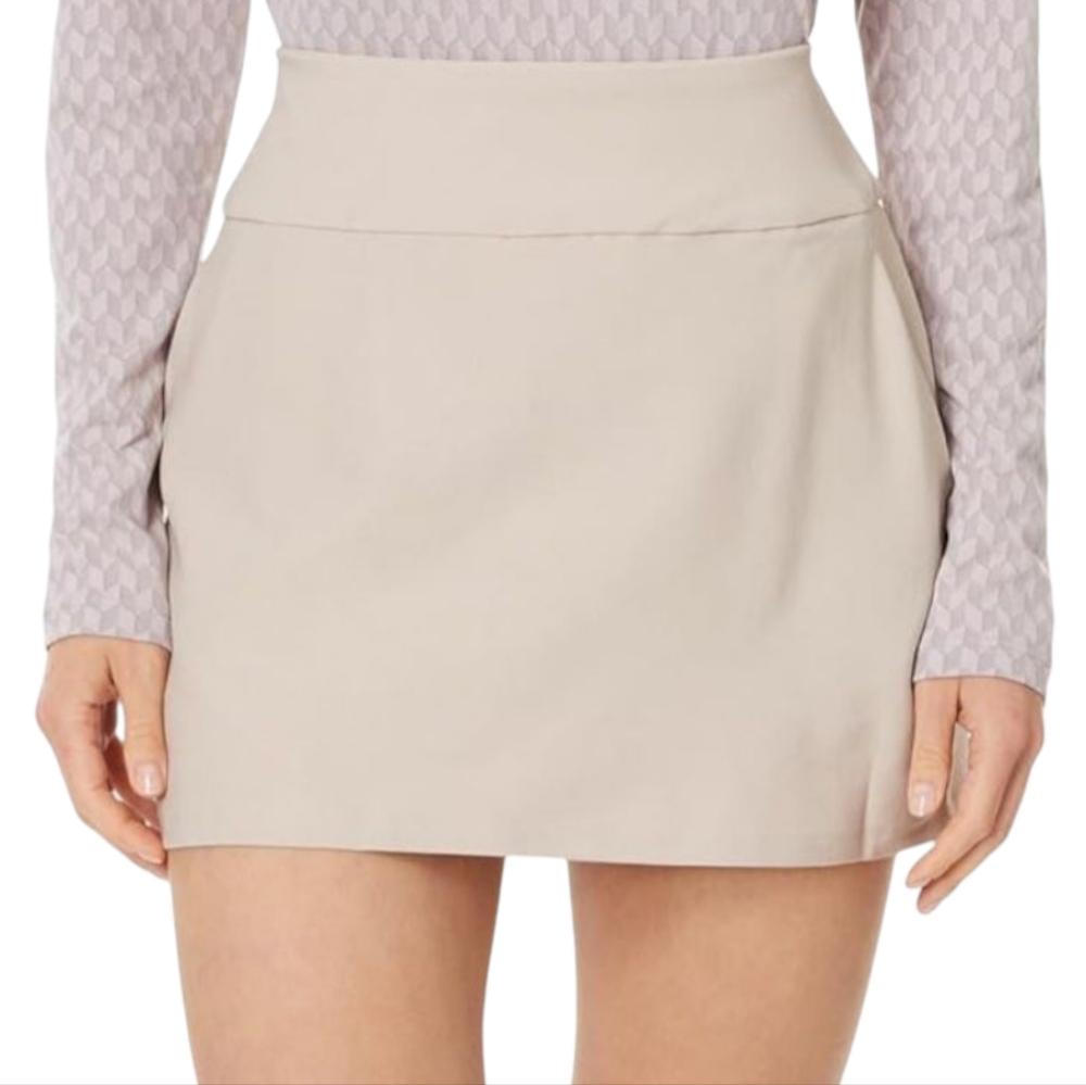 High-Rise Beige Women's Skort